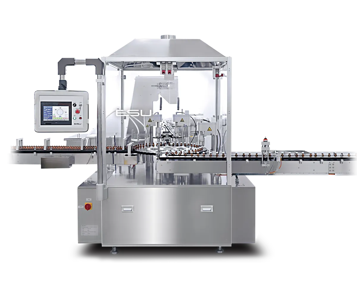 이수이엔지 VLFC-120E 액상 충전 캡핑 (방폭) - VLFC-120E는 분당 120개의 처리 능력을 갖춘 2-STEP 방식 액상 충전·캡핑 장비입니다